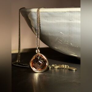 Women's Long Gold Pendant Necklace - Length 28"